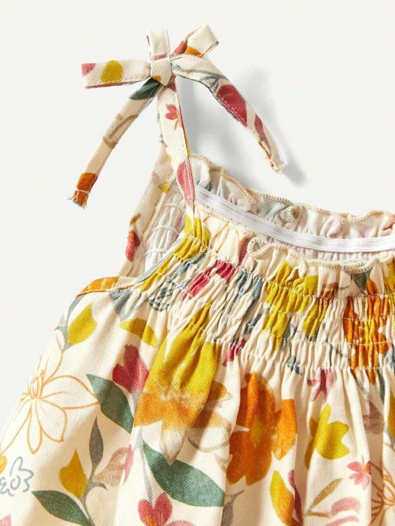 Baby 2 Piece Flower Print Tank Top And Pants Set