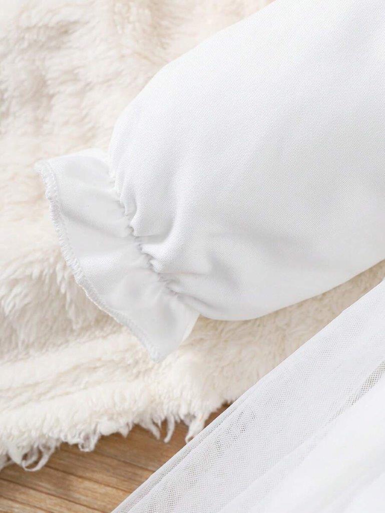 Baby Lace Pattern Ruffle Sleeve Dress