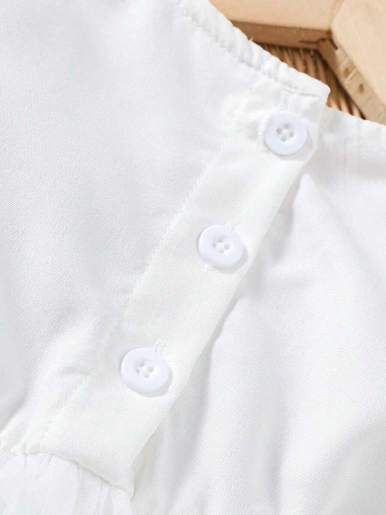 Baby Lace Pattern Ruffle Sleeve Dress