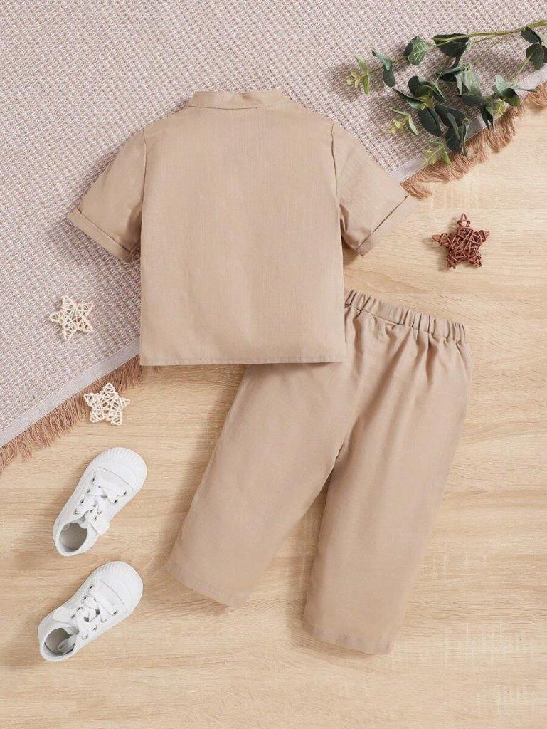 Baby 2 Piece Cotton V Shirt With Pants Set