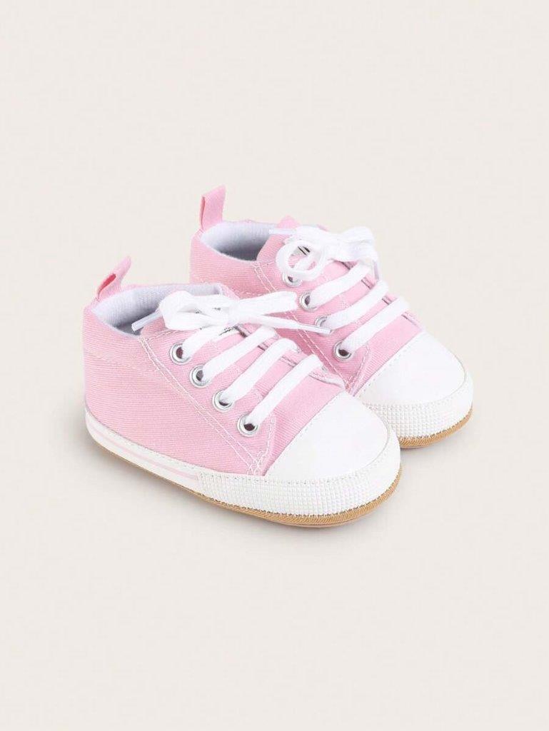 Baby Light Pink Stripe Canvas Sneaker