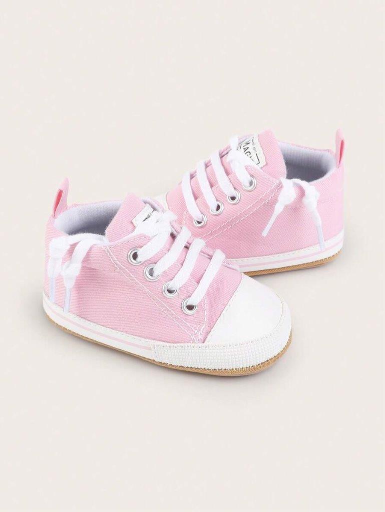 Baby Light Pink Stripe Canvas Sneaker