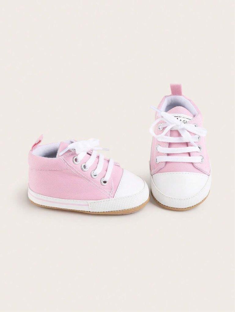 Baby Light Pink Stripe Canvas Sneaker