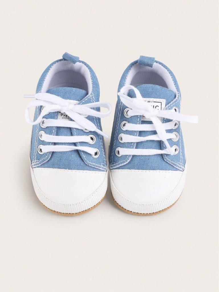Baby Denim Blue Stripe Canvas Sneaker
