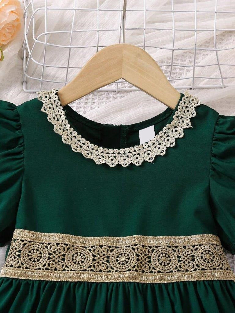 Toddler Girls Embroidery Puff Sleeve Dress