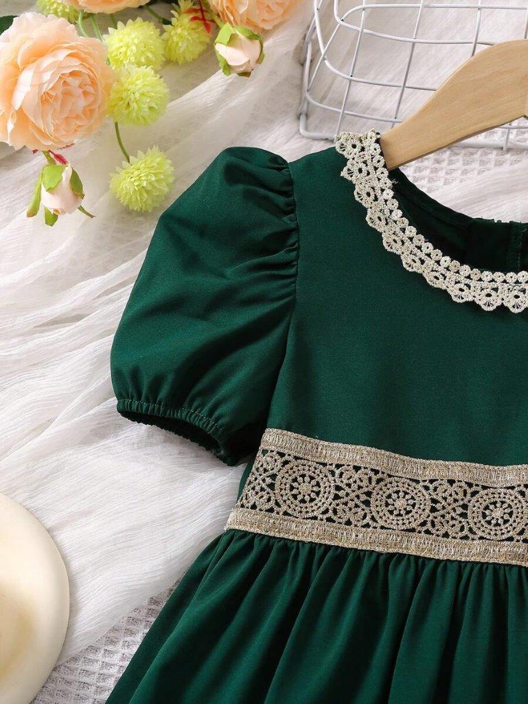 Toddler Girls Embroidery Puff Sleeve Dress