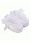 Baby Newborn Pearl Flower White Shoes