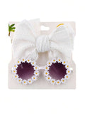 Kids Daisy Sunglasses With Headband Set White