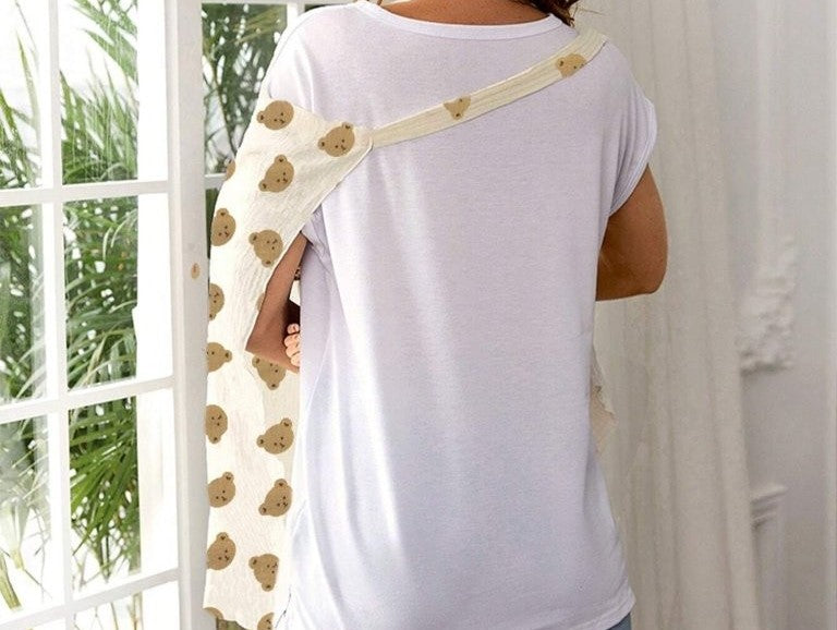 Baby Teddy Print Nursing Cover