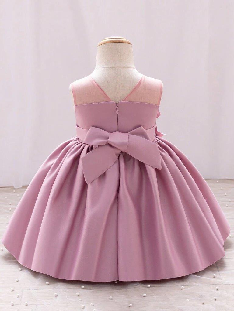 Baby Elegant Pink Rose Flower Dress