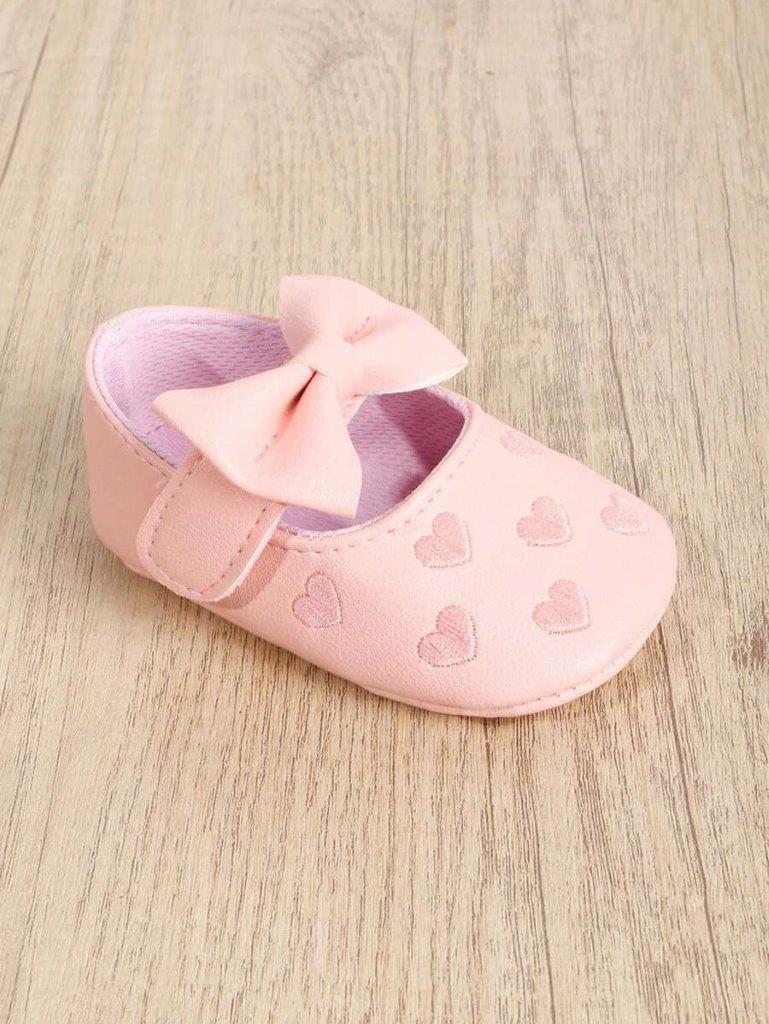 Baby Pink Heart Pattern Flats