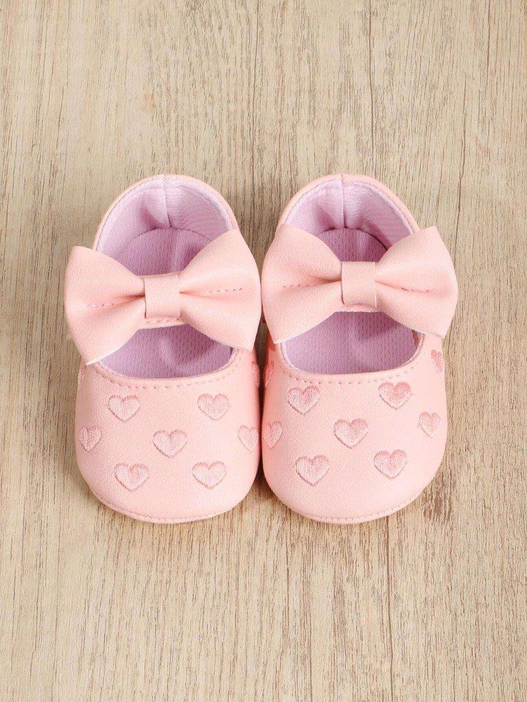 Baby Pink Heart Pattern Flats