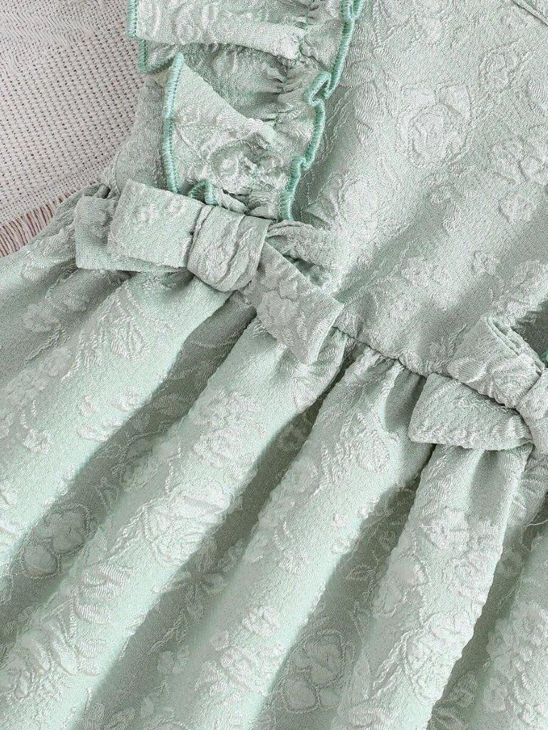 Baby Double Bow Frilled Sleeve Dress