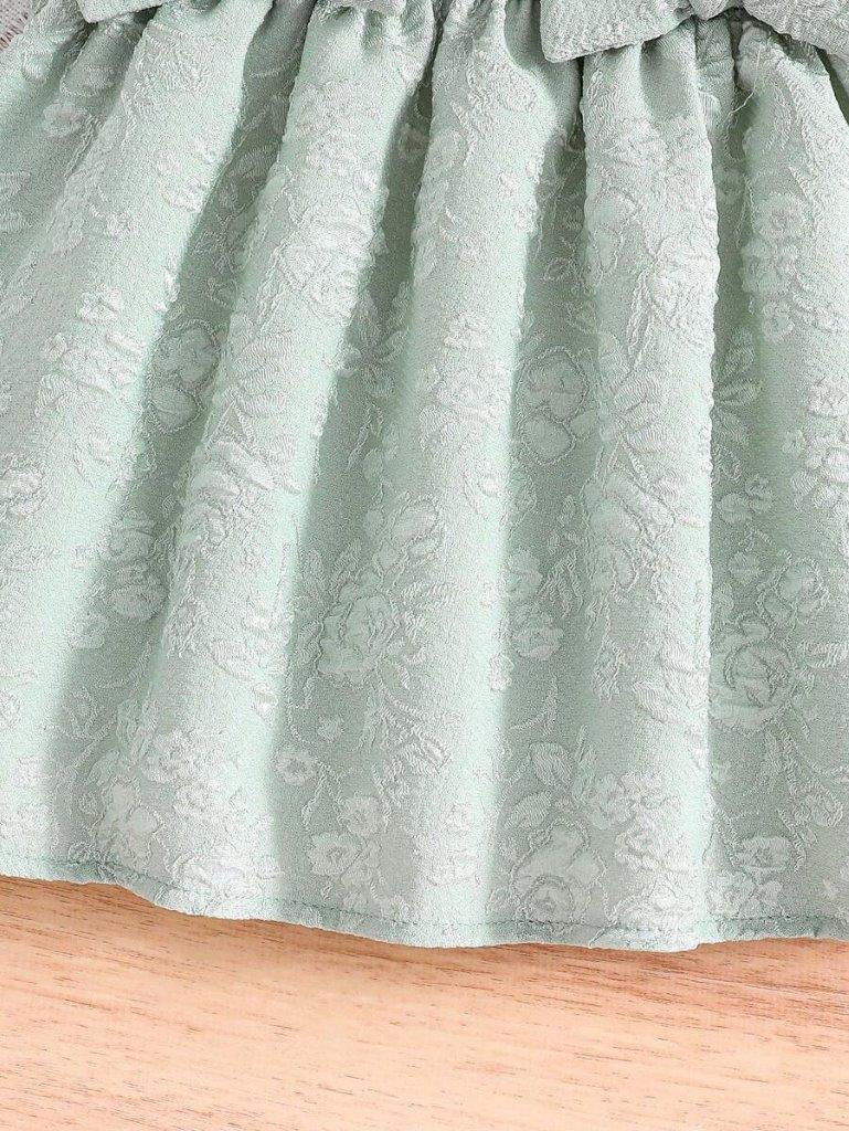 Baby Double Bow Frilled Sleeve Dress