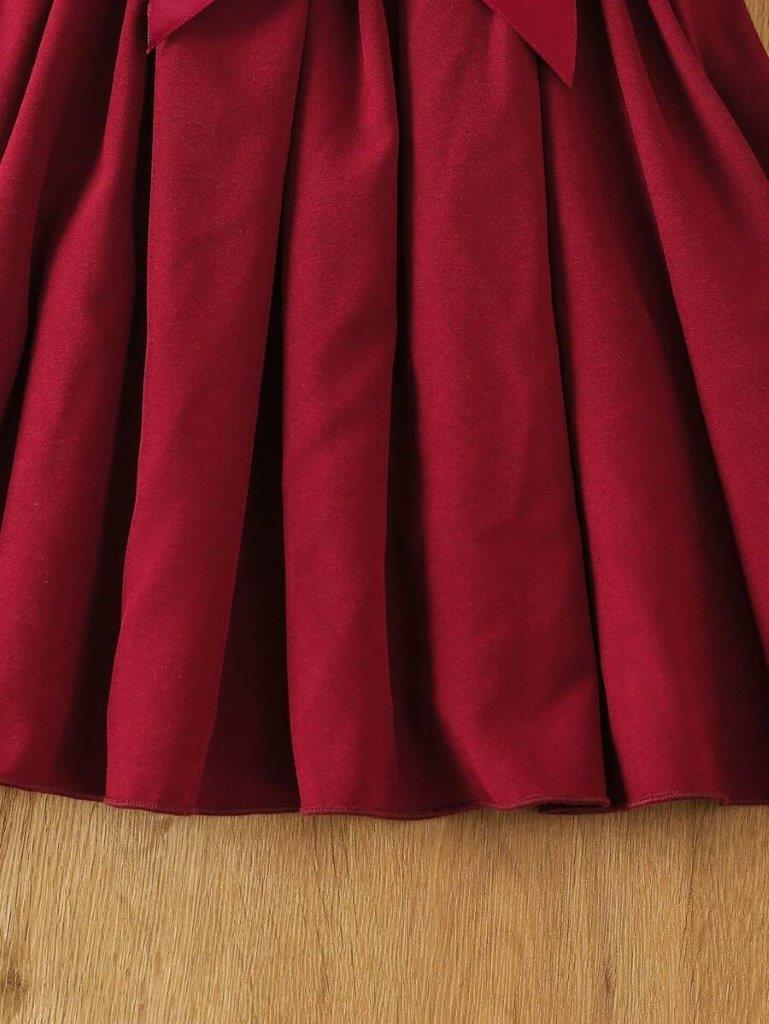 Toddler Girls Elegant Lace Detailed Dress Red