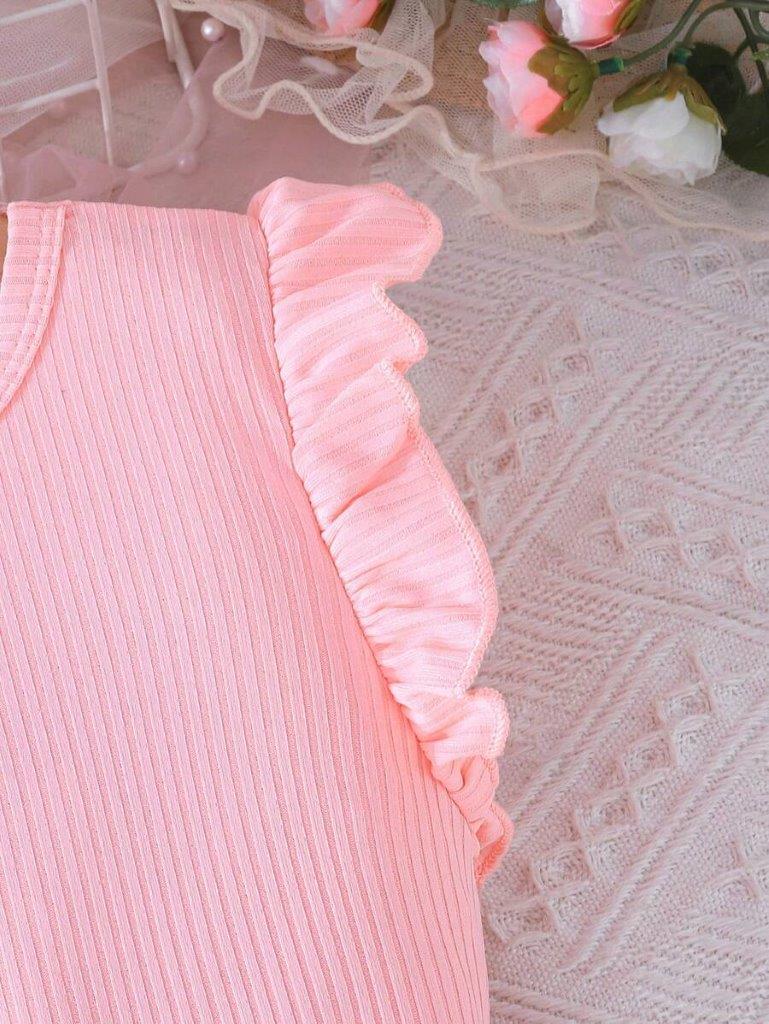 Toddler Girls Pink Flower Belted Dress