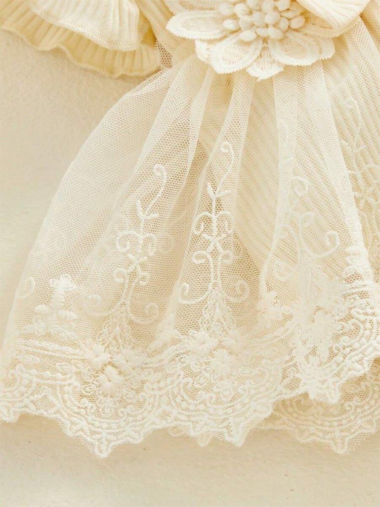 Baby Apricot Ruffle Flower Tutu Bodysuit Dress Set