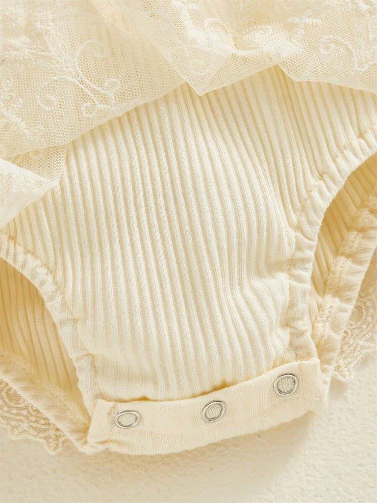 Baby Apricot Ruffle Flower Tutu Bodysuit Dress Set