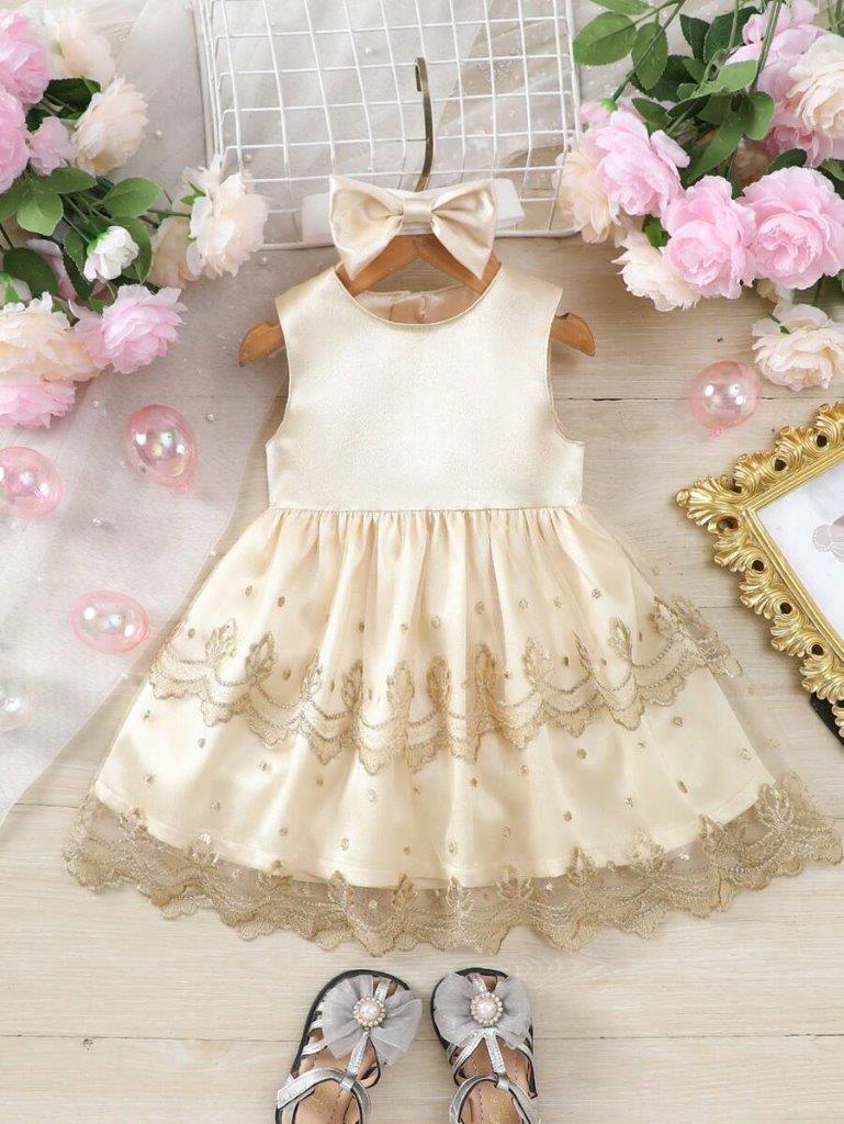 Baby Palace Embroidery Mesh Dress