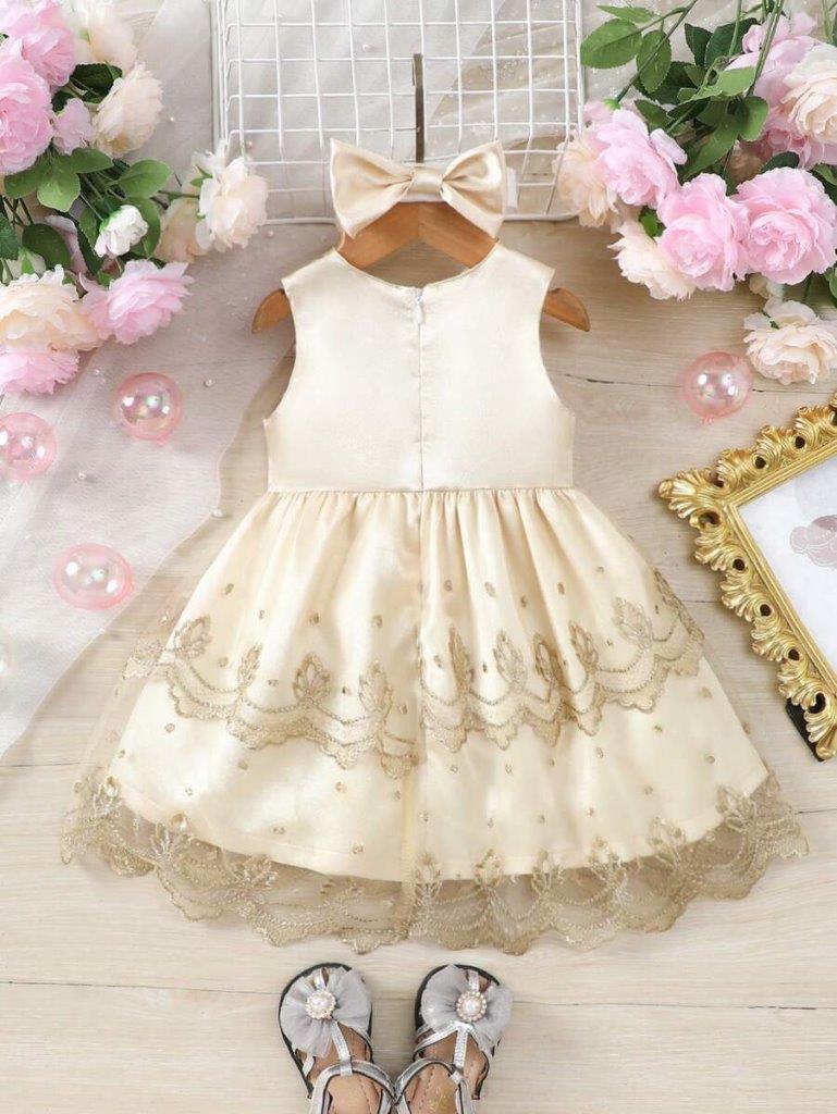 Baby Palace Embroidery Mesh Dress