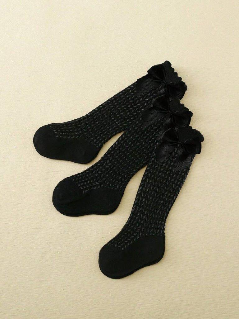 Baby Pattern Black Bow 6-12 Socks - 1 Pair