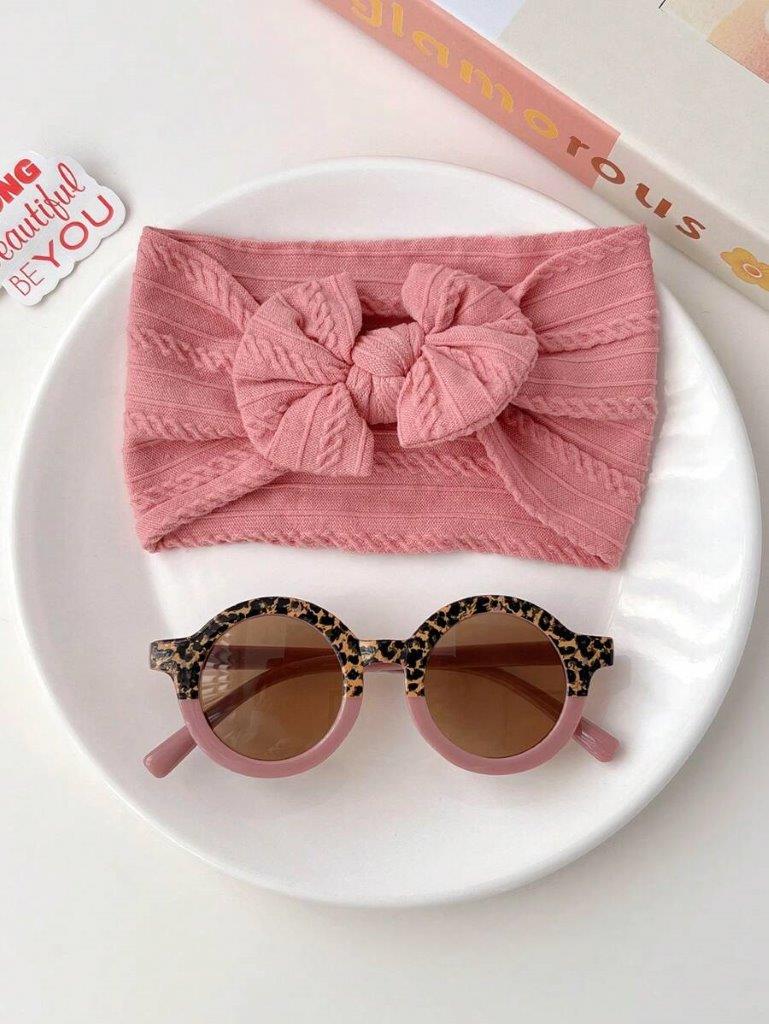 Kids Red Violet Sunglasses With Headband Set