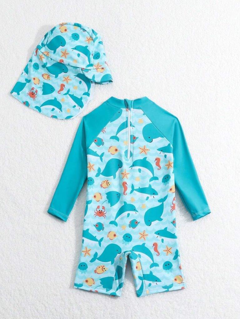 Baby Ocean Fish Swimming Costume With Hat
