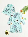 Baby Elephant Swimming Costume With Sun Hat