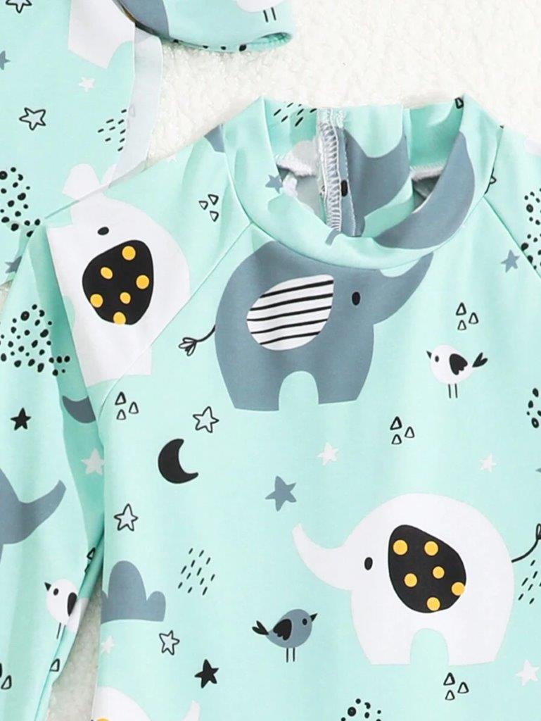 Baby Elephant Swimming Costume With Sun Hat