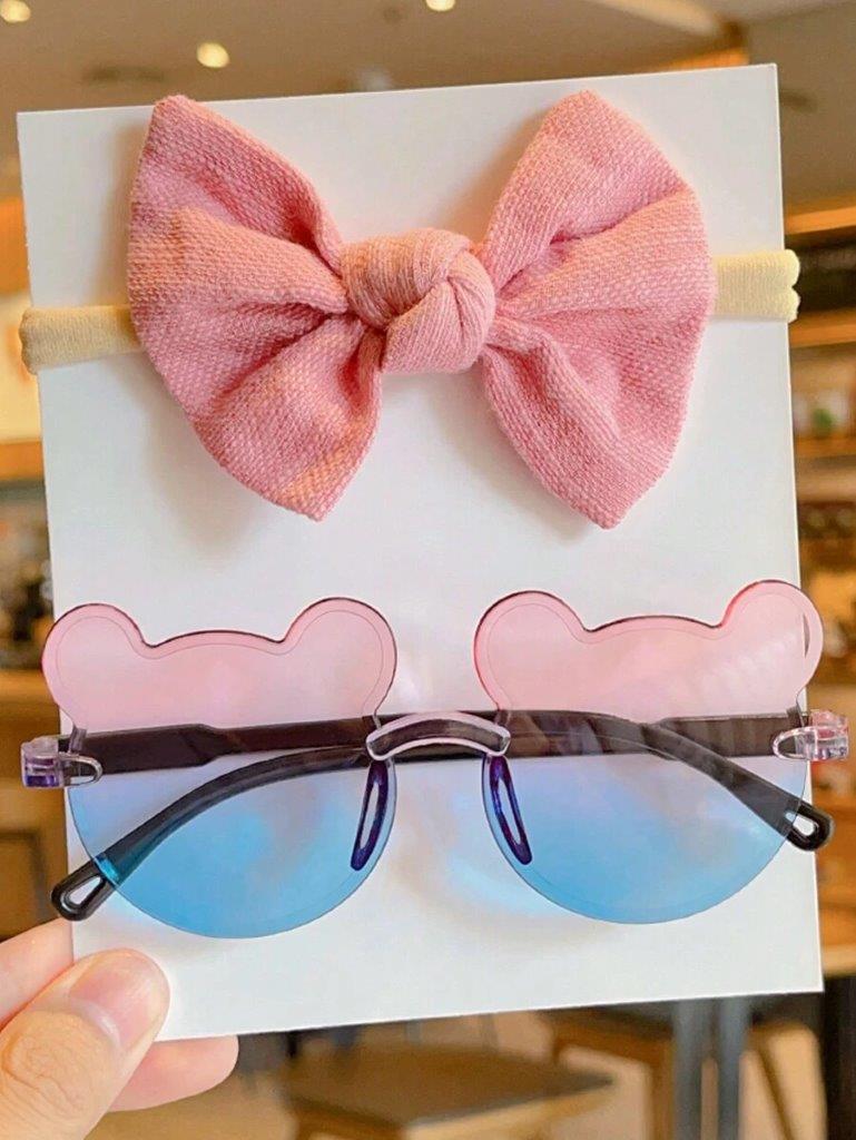 Kids Character Sunglasses With Headband Set Pink