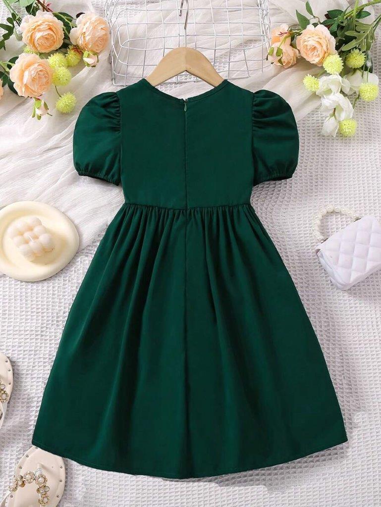 Toddler Girls Embroidery Puff Sleeve Dress