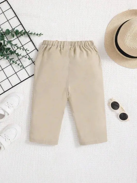 Baby Embroidery Pattern Long Top And Pants Set White