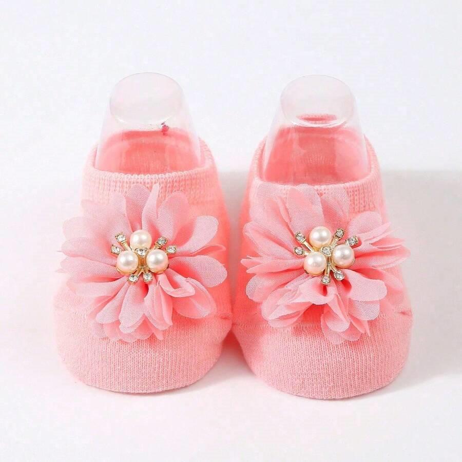 Baby Flower Decor Socks Pink