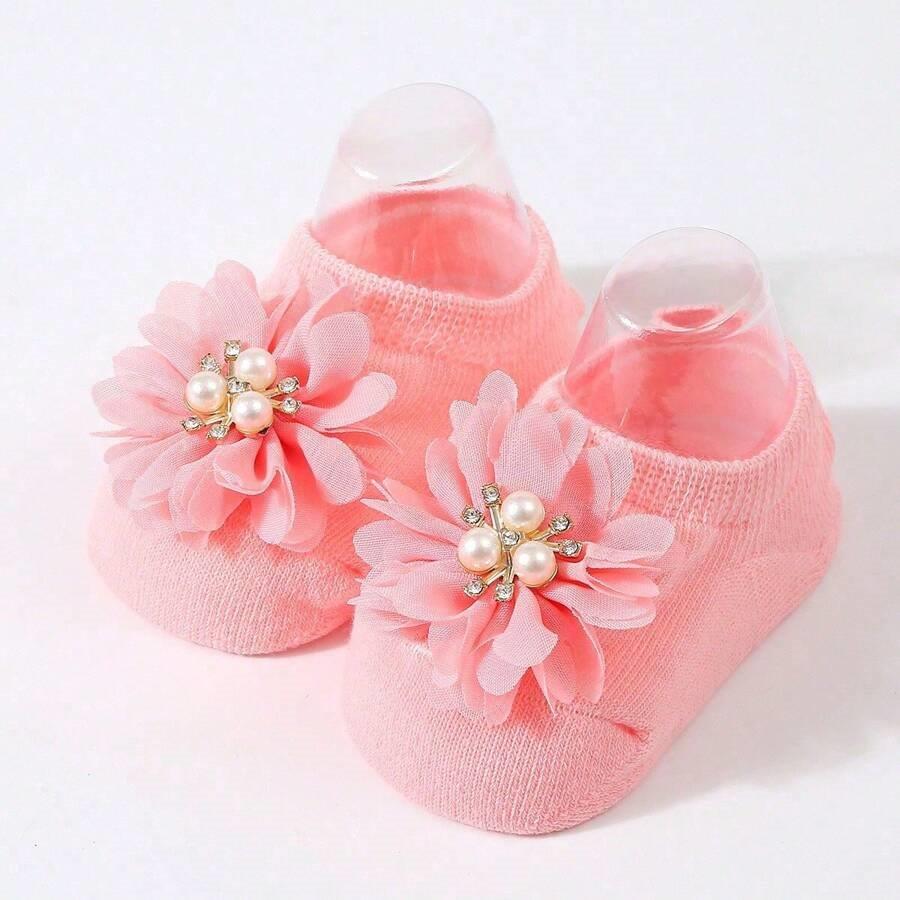 Baby Flower Decor Socks Pink