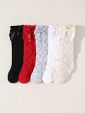Baby Set of 5 Pattern Bow Socks 0-6 Months