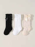 Baby Set of 3 Pattern Bow Socks 6-12 Months