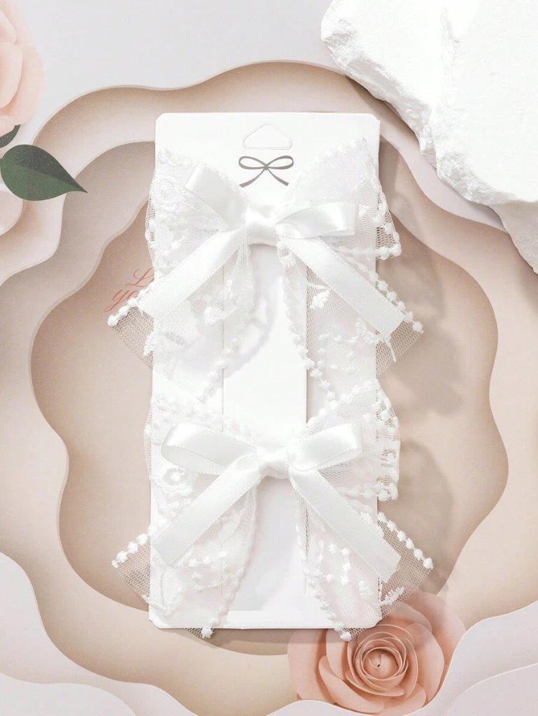 2 Piece Silk Ribbon Hair Clips Set