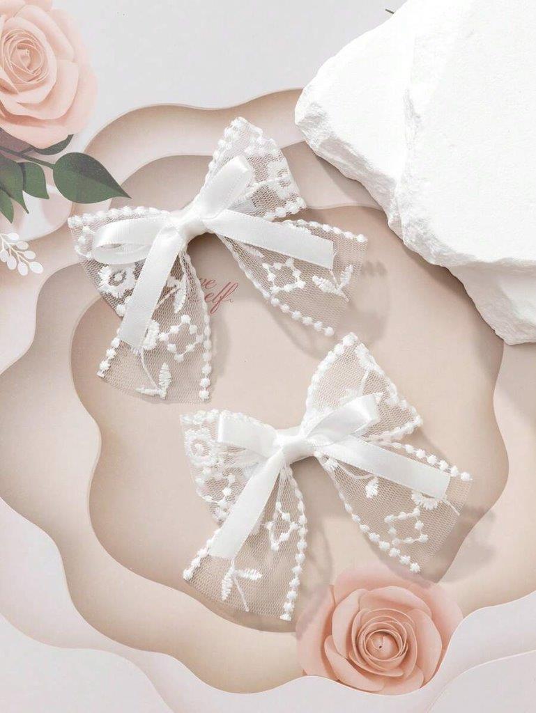 2 Piece Silk Ribbon Hair Clips Set