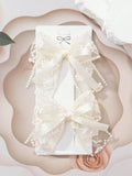 2 Piece Silk Ribbon Hair Clips Set Beige