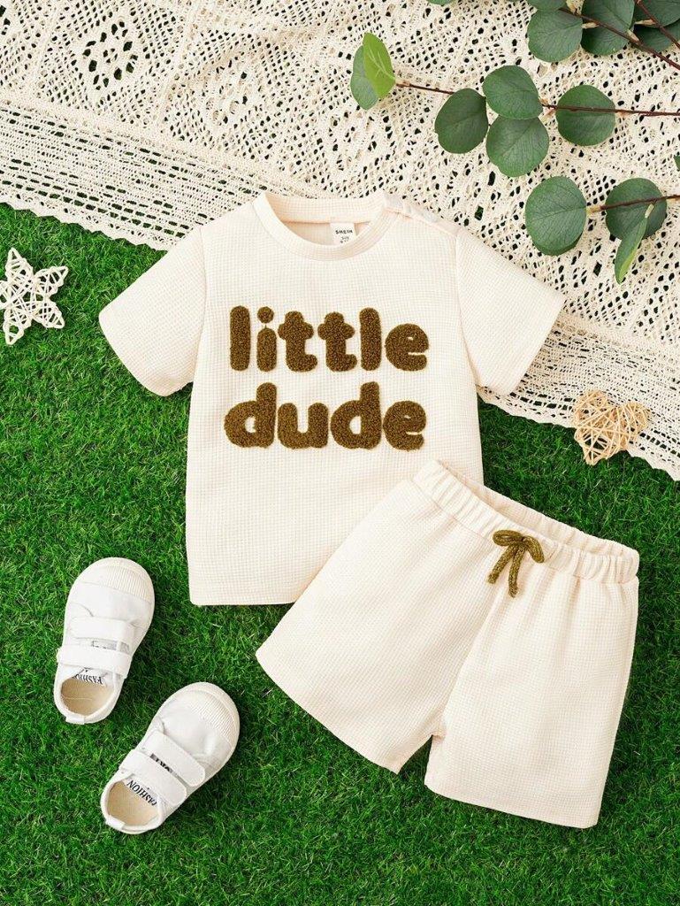 Baby Little Dude Tee And Shorts Set