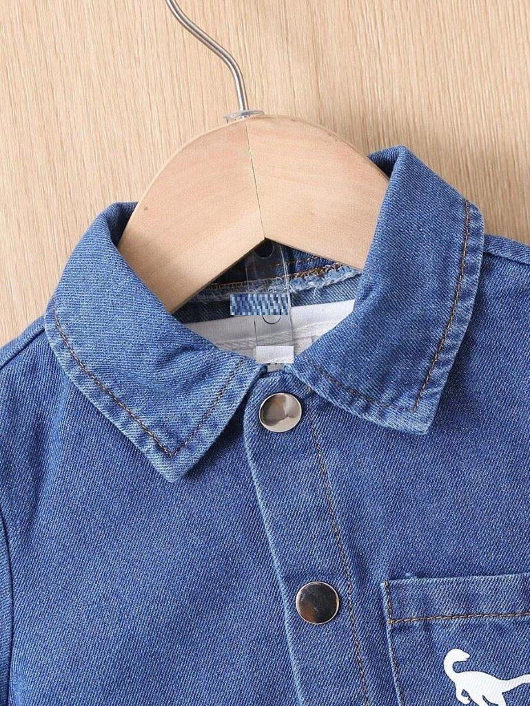 Baby 3 Piece T-Shirt Denim Shirt And Shorts Set