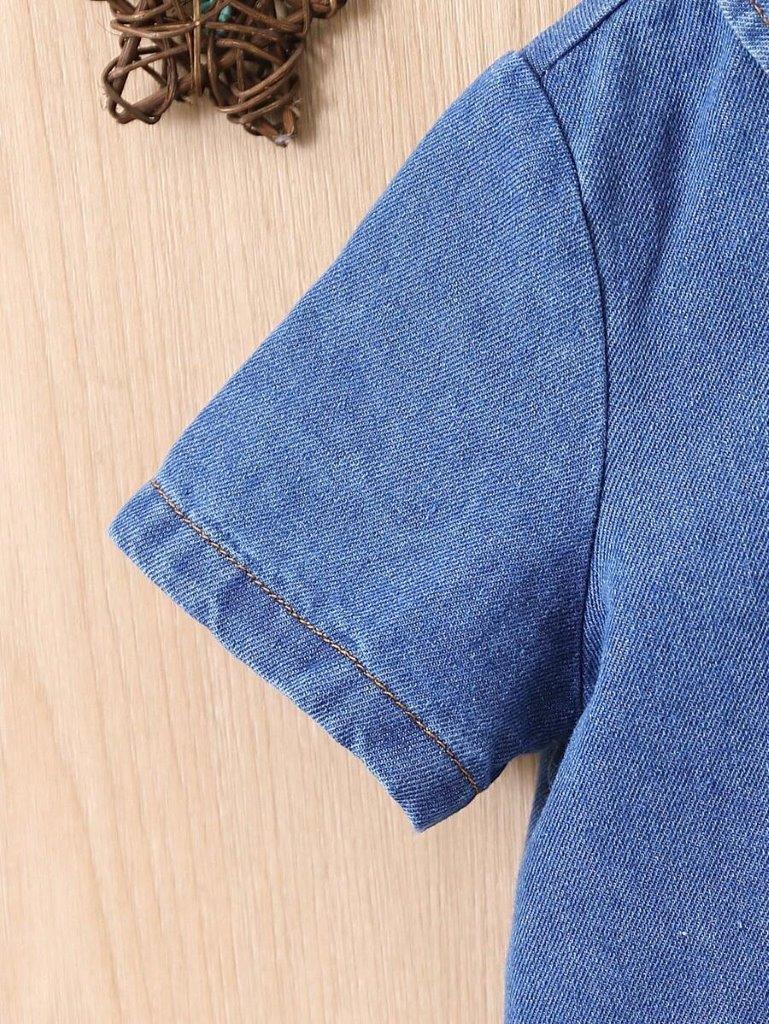 Baby 3 Piece T-Shirt Denim Shirt And Shorts Set