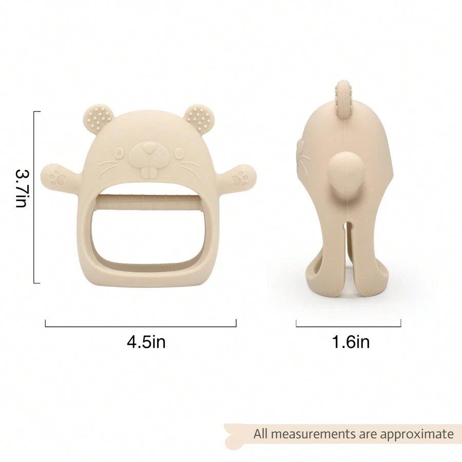 Baby Animal Shape Silicone Teether Beige