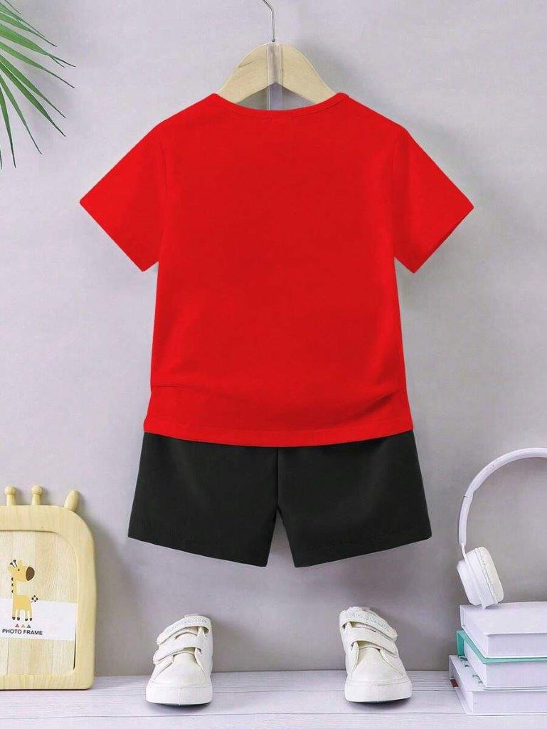 Baby Red Tiger Tee And Shorts Set