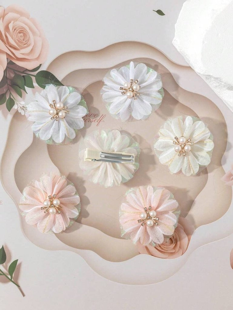 2 Piece Crystal Pearl Hair Clips
