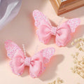 2 Piece Glitter Butterfly Hair Clips Pink