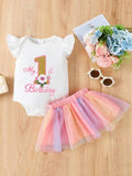 Baby One Year old Gold Number Birthday Outfit