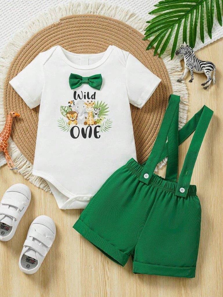 Baby Wild One Year Old Birthday Outfit Green