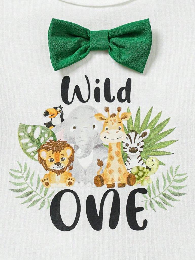 Baby Wild One Year Old Birthday Outfit Green