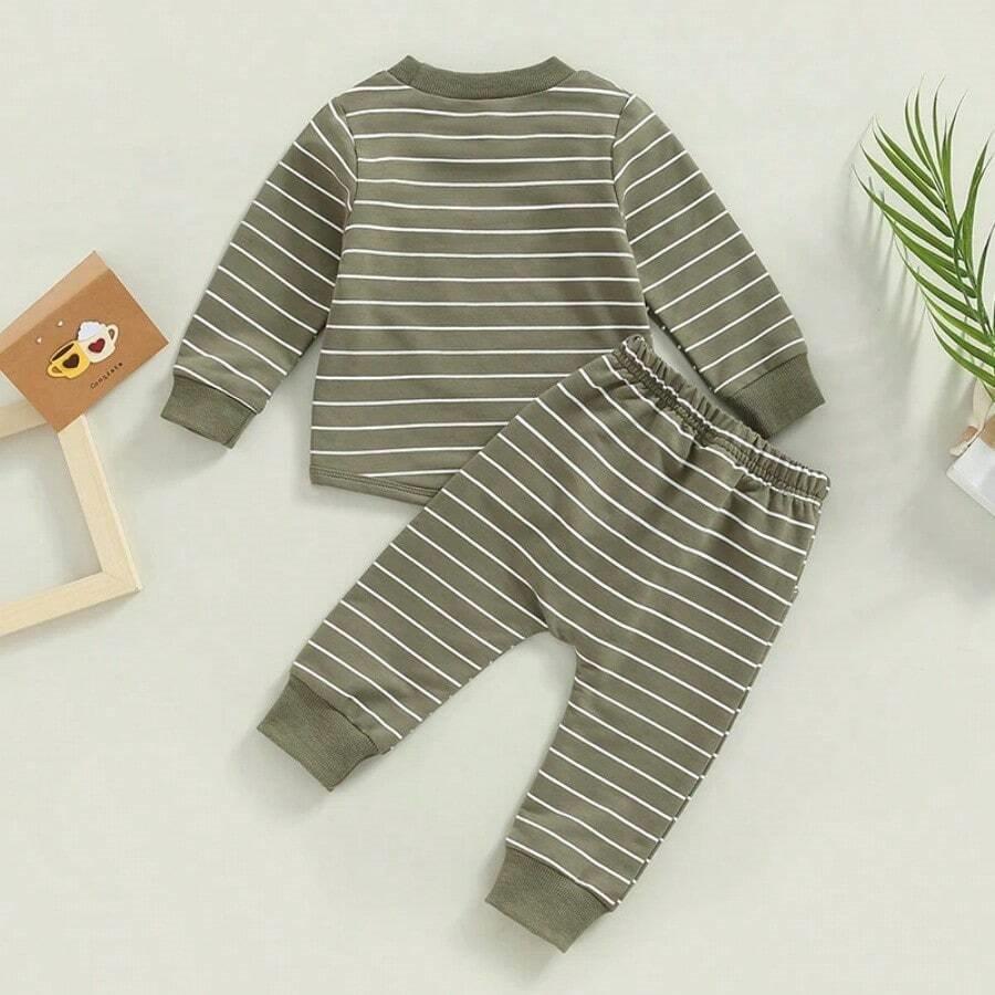 Baby Spring Stripe Pullover And Pants Set